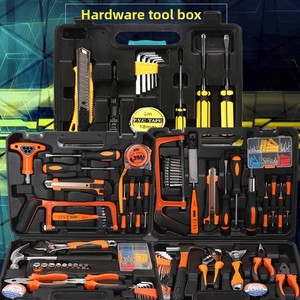 Household & Car Multi-Purpose Tool Box Set with Malleable Iron Tools and Plastic Case Includes Pliers Wrench Screwdriver