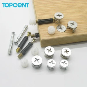 TOPCENT Eccentric Wheel Nut Connector Three in One Fasteners for Kitchen Cabinet and Furniture Mini Fix Connection Screw Minifix