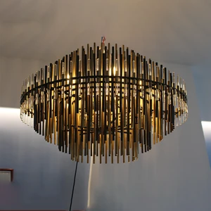 Yihao Direct Sale Brass Tube Shaped Branch Chandelier for Bedroom Living Room and Staircase Handmade Pendant Lights
