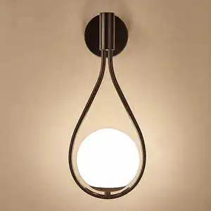 LED Wall Lamp Modern American Minimalist Iron Glass Wall Lamp Bedroom Living Room Stair Balcony Lamp