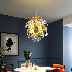 Wholesale American Style Branch Shaped Leaf Light Luxury Restaurant Lights, Headboard, Hallway, Staircase, Crystal Chandelier
