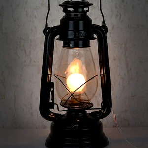 Antique Electric Metal Lantern Hanging Glass Cover Lamp Decor for Traditional Home Decoration & Outdoor Camping Lights Wholesale