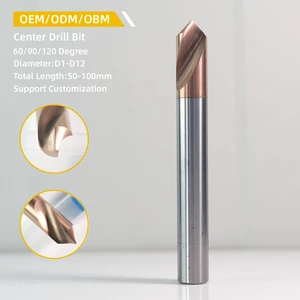 ZHUOLI ZL-086 60/90/120 Degree D1-D12 Ultra-Durable High-efficiency 2 Flutes ISO9001 Certified Tungsten Steel Fixed Drill Bit