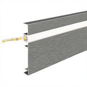 Wall Mount Modern Matt White Aluminum LED Skirting Board Moulding Light With PVC Baseboard Lighting Channel System