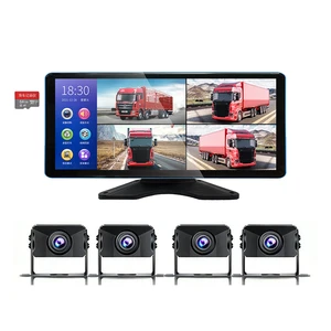 SIM Global Positioning System 4-channel 10.36 Inch 360-degree Touch Digital Video Recorder In-vehicle Monitoring Camera System