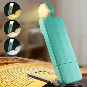 Mini Clip-on LED Bookmark Dimmable Reading Light 3 Colors&5 Brightness USB Rechargeable Book Light Eye Caring Night Reading