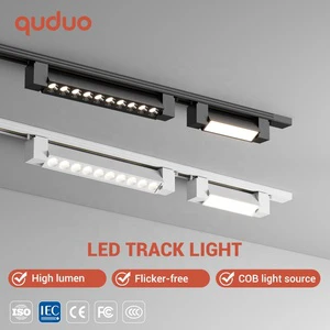 High Brightness Commercial Store Home Hotel Rail System Flood Light Aluminum Plastic Ceiling 10W 20W 30W Linear LED Track Light