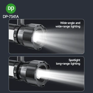 Factory Direct Portable Rechargeable LED Searchlight Side Emergency Light Solar Charging 4400mAh Battery Retractable Focusing