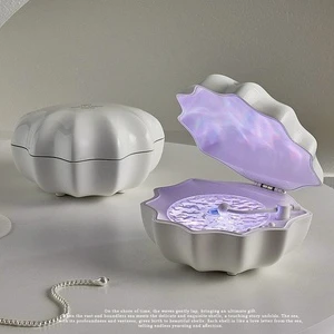 Dreamy Sea Shell Shape Music Speaker Lamp 1200mAh Rechargeable Water Ripple Aurora Projector Sleep Aid Music Night Light