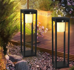 Outdoor Retro Wall Lamp Black Aluminum Frame Glass Shade LED Patio Wall Light