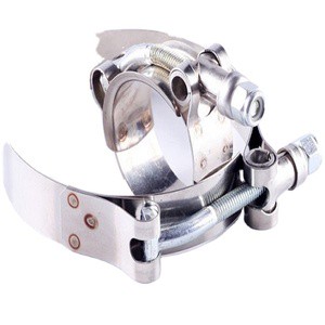 Zinc color plated T-bolt pipe clip,bolt and nut hose clamp with worm drive