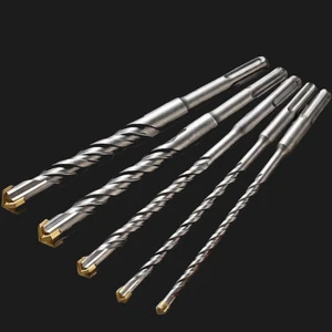 High Hardness Cross Tip SDS Plus Hammer Drill Bits Wear Resistant Masonry Drill Bit For Concrete Stone Brick Wall Drilling