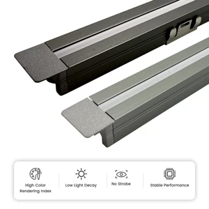 Modern Slim Anodized Black Aluminum Alloy T5 Led Cabinet Light for Wardrobe Kitchen Shelf Furniture