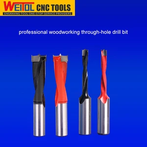 WEITOL Left-hand and Right-hand Bit Wood Cutter Bit Professional Woodworking Through-hole Drill Bit