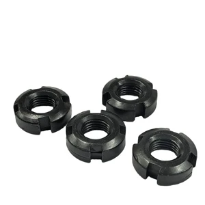 GB812 Metric M48 Zinc Plated Slotted Round Nut Heavy-duty Industrial Precision Four-slot Cap Counter-tooth Anti Loosening