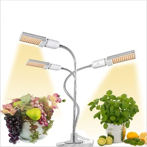 24V Full Spectrum LED Plant Grow Light 30W Power Clip-On Indoor Plants 3-Head Interchangeable IP66 Rating