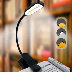 Small Flexible Folding Reading Light Usb Charging 3 Levels Brightness Clip-on Led Book Reading Lights