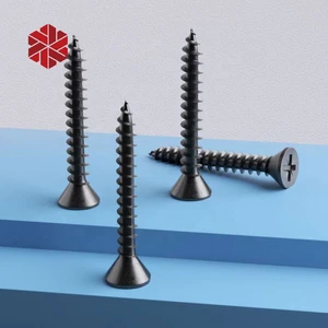 ZHENXIANG Factory Gypsum Board Screws 25mm Bugle Head Black Phosphated Coating MDF Self-tapping Drywall Screws