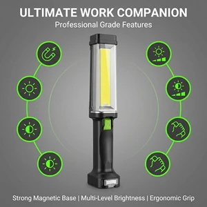 Multi-Functional LED Work Light Flashlight for Outdoor Auto Repair Maintenance for Lighting Supports Phone Charging