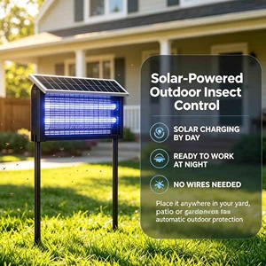 12W IP44 Solar LED Bug Zappers with Purple Light Waterproof Light Sensor for Farm & Garden