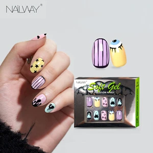 Nailway Fashion Design Soft Gel Press on Nails Wholesale 24 Pcs Luxury Nail Press on Artificial Nails