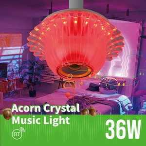6500K Smart RGB LED E27 Acorn Crystal Music Light 36W IP20 for 5W Speaker with Remote Control for Home