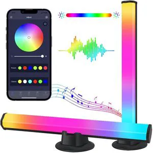 Modern Black RGBIC Smart LED Light Bar Dimmer App Music Rhythm Ambient Gaming Table Lamp for TV Backlights