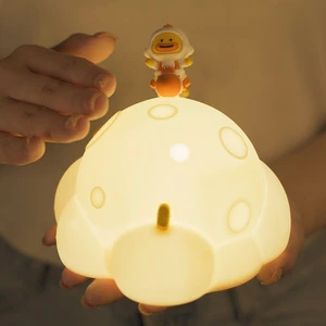 ICARER FAMILY Cute Gift Pat Baby Kids Rechargeable Children Custom Silicone Night Light Lamp for Bedroom