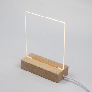 USB Wooden Lamp Led Acrylic Lamp Kit DIY Note Board Holiday Light Creative Led Acrylic Night Light For DIY