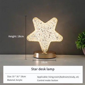 Bedroom Crystal Touch Dimming LED Night Light Plastic USB Battery Modern Design Moon Table Lamp 3-Year Warranty for Home Decor