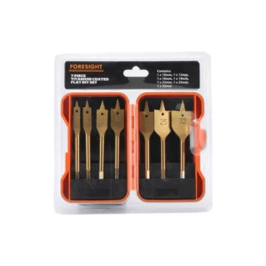 Rising 7Pcs Titanium Coated Flat Drill Bit Set, HRC 42-45, Stable Cutting Performance for Metal Drilling Work