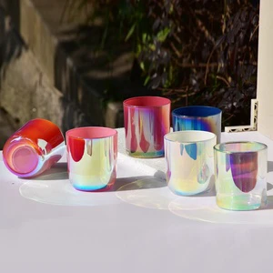 Hot Sale Custom 15 oz Heat Resistant Eco-Friendly Aromatherapy Glass Candle Holders Plated Lanterns Jars for Home Decoration