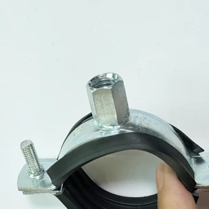 Metric Bolt Clamp Clamping Range 16mm-315mm Galvanized Steel Iron Heavy Duty Quick Split Rubber Lined Pipe Support Hanger O