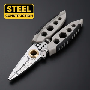Industrial Grade Steel Construction Multi-Function Universal Wire Cable Scissors Crimping Pliers Electrician's Metric Soft Grip