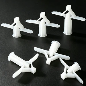 Gypsum Board Aircraft Expansion Anchor Toggle Winged White Plug PP Plastic Durable Plug Hollow Board Drywall Tool for Installing
