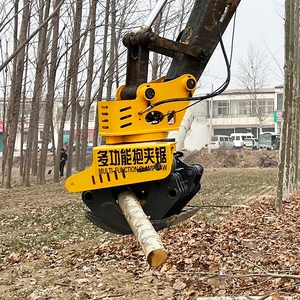 Forestry Machine Wood Cutter Tree Grab Chainsaw Hydraulic Rotating Log Grapple Saw