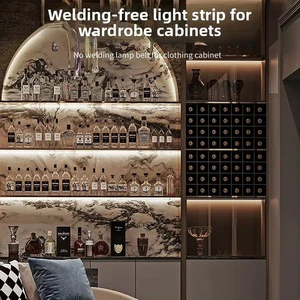 Cabinet Bed Silver Gray Aluminum Alloy Welding-Free Wardrobe Line Lamp Human Body Induction Design Embedded LED Cabinet Strip
