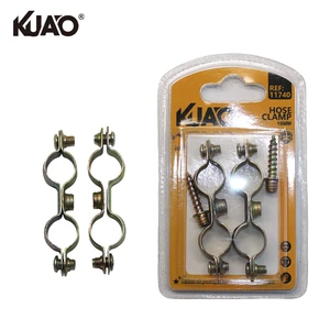 2 Piece Pack with Mounting Screws Plumbing Pipe Fixing Double Loop Hose Clamp 16MM 2PCS