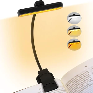 3 Color Temperatures Stepless Dimming Night Reading Book Light Eye-Caring LED Rechargeable Collapsible Bedside Reading Lamp