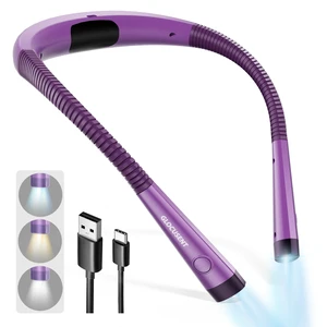 Glocusent Led Neck Reading Lamp 3000k | 4000k | 6000k Portable Type-C Rechargeable Neck Reading Book Light