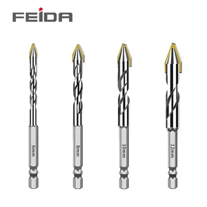 FEIDA Wholesale Super-Hard Multi-Functional Core Crooked Head Triangular Eccentric Drill Bit Zinc Finish 100mm Total Drilling