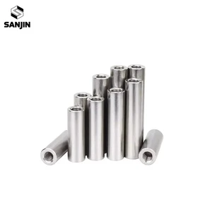 304 Stainless Steel Double Head Internal Threaded Cylindrical Pin / Two End Perforated Support Column Connecting Rod M5M6M8M10