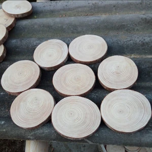 Natural Pine Unfinished Wood Slices & Circles Tree Bark Log Discs for DIY Crafts Wedding Party Decorations Doll House Wall Signs