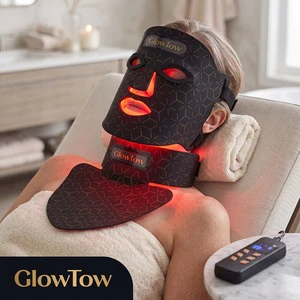 1pcs Custom Logo Dropshipping 850nm Red Infrared LED Light Therapy Mask 8 Color LED Facial Mask for Neck Rejuvenation Whitening