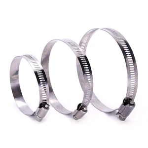 Oil Gas American Type Hose Clamp W5 Stainless Steel 316 Adjustable Worm Drive Pipe Clip Heavy Duty Petroleum Fastener