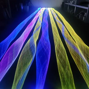 Fiber Optic Mesh Rechargeable LED Lights Kit IP65 Battery Operated for Rave Dresses Ceiling Colorful Optical Fiber Netting Light