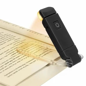 Wholesale Portable Bookmark Led Reading Lights Clip Daylight/Warm/Amber Adjustable Mini Clip on Usb Rechargeable Book Light