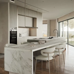 WAYMOVE Luxury White Smart Sink Base Cabinets With Drawer Basket Eco-Friendly Modern Kitchen Cupboard Set 3-Year Warranty