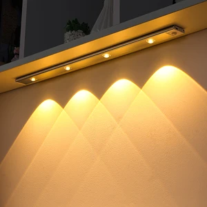 40cm 60cm 80cm Led Motion Sensor Cabinet Light Led Wardrobe Closet Light Rechargeable Kitchen Cabinet Light