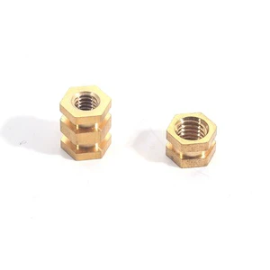 WXSNY Brass Flanged Bushing Threaded Insert with Set Screw Port Plain Surface for Press Fit